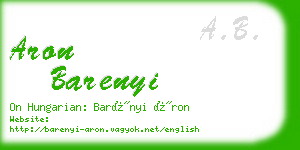 aron barenyi business card